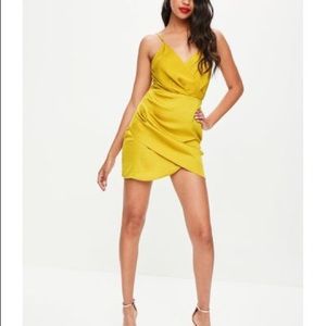 Missguided satin wrap cami dress